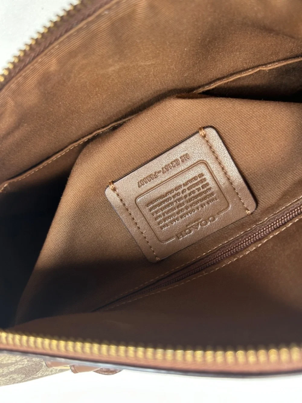 COACH Rowan Satchel in Khaki/Saddle Signature Coated Canvas Crossbody Strap